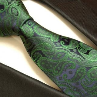 Paul Malone Paisley Necktie 100% Silk Emerald Green