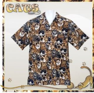 Cats CAT Childrens Hawaiian Shirt Size 6 8 Cat Cotton