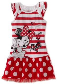 Disney Girls 2 6X Minnie Mouse Dress, Red, 4T: Clothing
