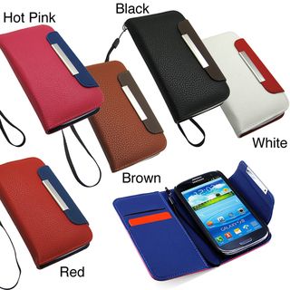 GEARONIC Flip Wallet Leather Case Cover for Samsung Galaxy S3/SIII