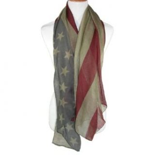 David & Young Long American Flag Square Scarf Clothing