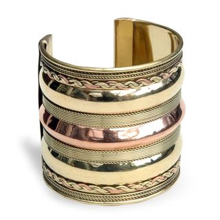 Brass and Copper Three tier Cuff Bracelet (India)