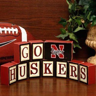 NCAA Nebraska Cornhuskers Wooden Block Set: Sports