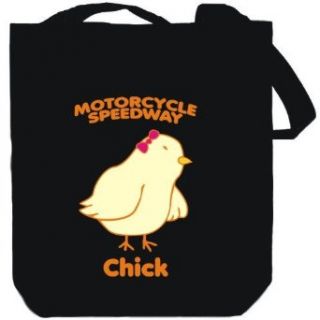 Motorcycle Speedway CHICK Black Canvas Tote Bag Unisex