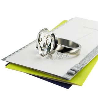 38 MM Clear Diamond Ring Glass Paperweight