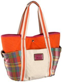  Tommy Hilfiger Mission Madras Large Tote,Russet,one size Shoes