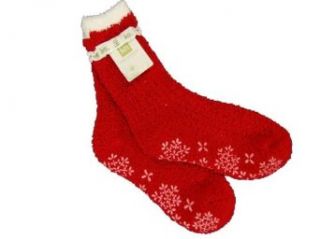 Karen Neuburger Gripper Slipper Socks Red White One Size