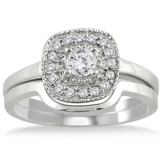 10k White Gold 1/3ct TDW White Diamond Bridal Ring Set (I J, I1 I2