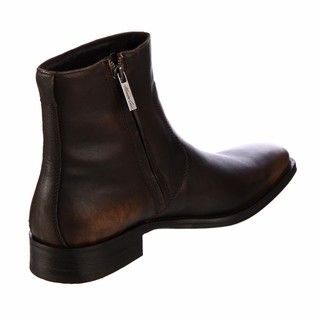 Kenneth Cole New York Mens Clean Cut Brown Leather Boots FINAL SALE
