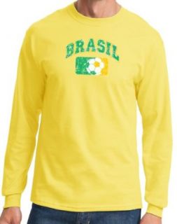 Brasil Brazil Shirt Adult Long Sleeve Soccer T shirt Tee