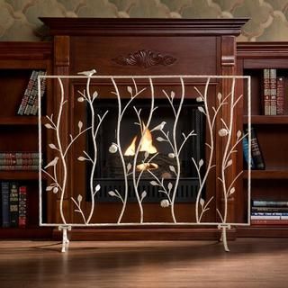 Abbey Antique White Fireplace Screen