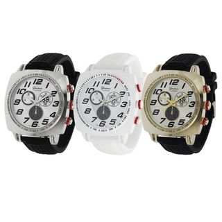 Geneva Platinum Mens Bold Chronograph style Silicone Watch