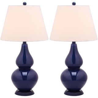 Cybil Double Gourd 1 light Navy Table Lamps (Set of 2)