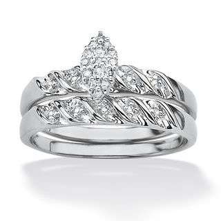 Isabella Collection Platinum over Silver Diamond Ring