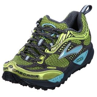 Brooks Womens Cascadia Green Athletic Trail Shoes