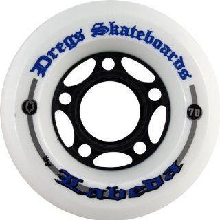 Dregs Center Set 70mm 81a White Skateboard Wheels (Set Of