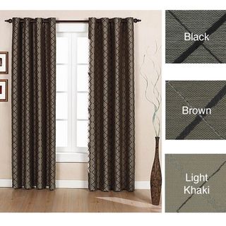 Brielle Home Argyle Grommet Lined Curtain Panel