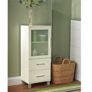 Frosted Pane 2 Drawer Linen Cabinet