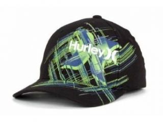 Hurley Quasar Mens Flexfitted Hat Cap (S/M, Black/Green