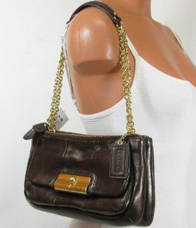 Metallic Leather Willow Double Zip Chain Bag 18819 Bronze: Shoes