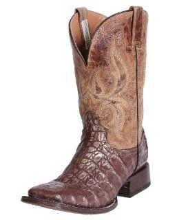  Stetson Mens Exotic Square Toe 11 Boot   Chocolate   8 D: Shoes