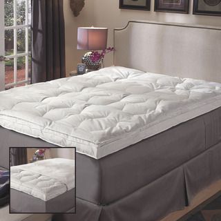 Luxury Natural Down on Top Featherbed with Cotton Cover Set
