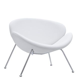 Nutshell White Vinyl Lounge Chair