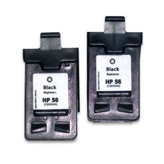 HP 56 Black Ink Cartridge (Remanufactured) (2 Pack)