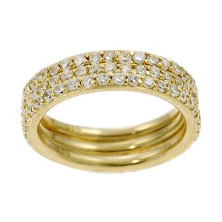 Tressa Goldtone Plated Sterling Silver Eternity Rings