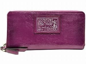 Poppy Daisy Liquid Gloss Zip Around Wallet F48146 Berry Purple Shoes