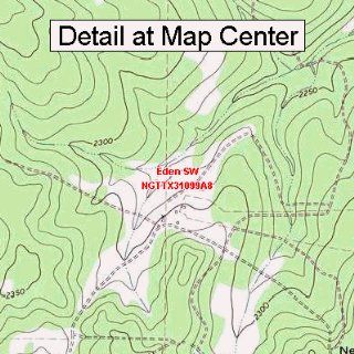 USGS Topographic Quadrangle Map   Eden SW, Texas (Folded