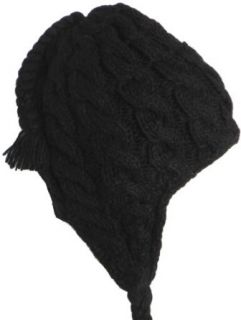 Yak & Yeti Cable Knit Chullo Wool Toque (Black) Clothing