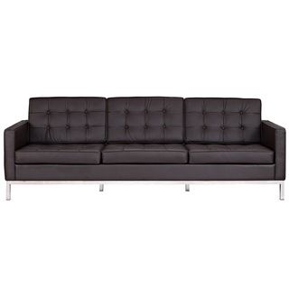 Florence Style Brown Leather Sofa