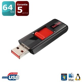 Clé USB Cruzer 2.0   Capacité 64 Go   Stockage haut de gamme, fiable