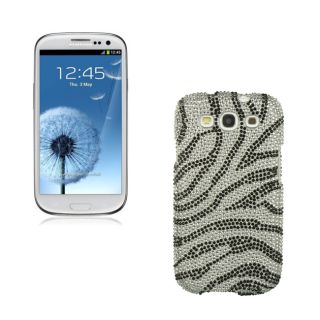 Premium Samsung Galaxy S III/S3 Silver Zebra Rhinestone Case