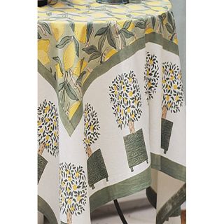 Lemon Tree Yellow/ Green Tablecloth (59 in. Square)