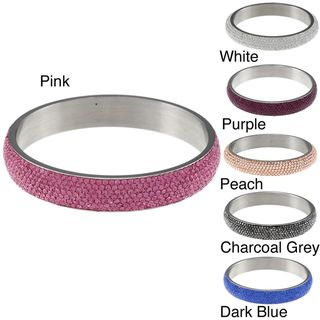 La Preciosa Stainless Steel Crystal Bangle Bracelet