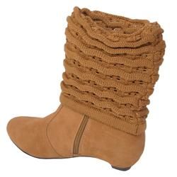 Bamboo by Journee Womens Knit Cuff Boot
