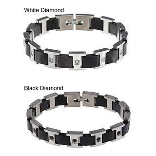 Stainless Steel Mens 1/2ct TDW Diamond Bracelet