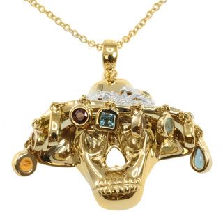 Michael Valitutti/ Colette Multi gemstone Skull Necklace