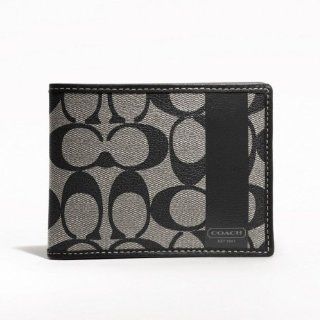 Coach Mens Heritage Black White Coin Wallet 74449: Shoes