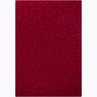 Hand tufted Mandara Red Solid Wool Rug (53x77)