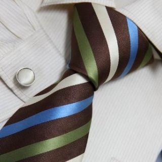 Green Striped Silk Ties for Men Anniversary Gifts