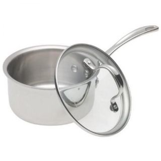Calphalon Tri ply Stainless Steel 1.5 qt Saucepan with Glass Lid