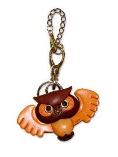* OWL * Bag Purse Charms VANCA Craft Mascot 3D Leather