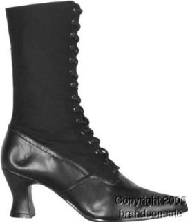 Adults Black Victorian Boots (Size Medium 7 8) Clothing