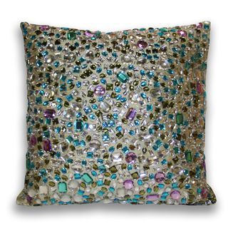 Marlo Lorenz Peacock Gemstone 16x16 inch Decorative Pillow