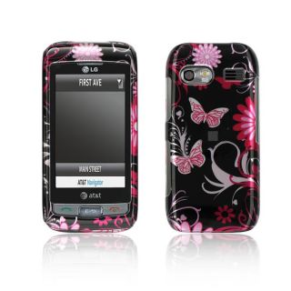 LG Vu Plus GR700 Pink Butterfly Design Crystal Case