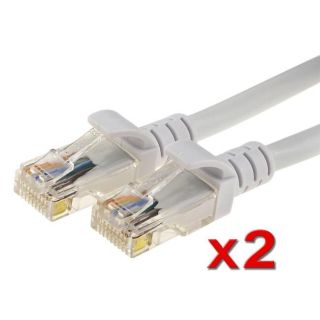 100 foot CAT 5E White Ethernet Cable (Pack of 2)