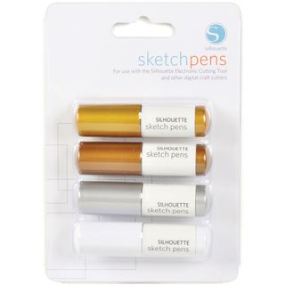Silhouette Metallic Sketch Pens 4/Pkg Silver, Gold, Copper, White